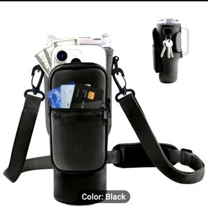 #1055 40oz Cup Sleeve Pocket Water Bottle  Adjustable Strap CELL HOLDER